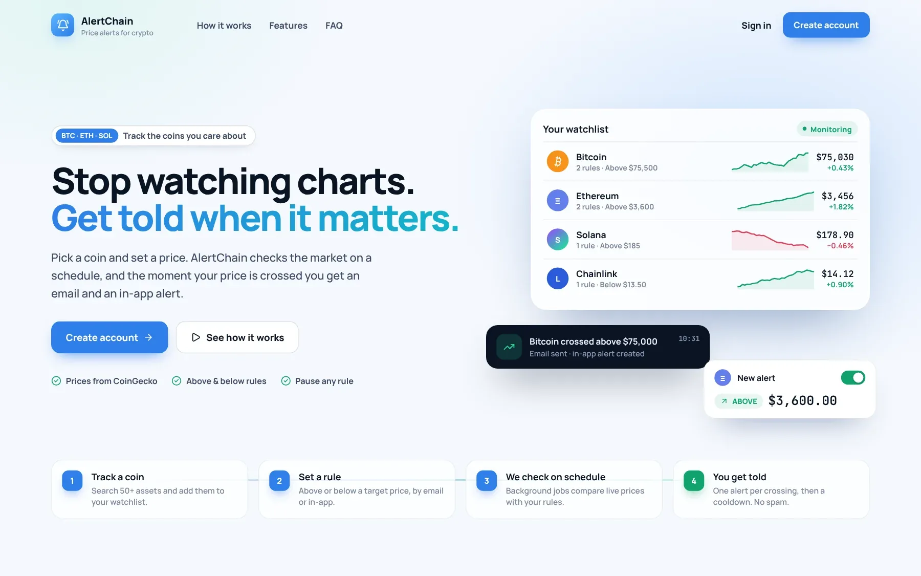 AlertChain: Landing page